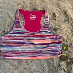 Girls multicolored sports bra, size XL